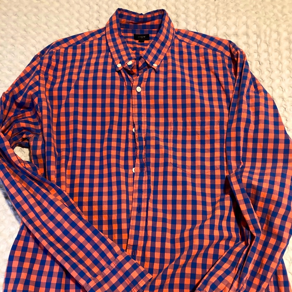 J.Crew red/blue checkered button down
